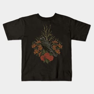 Dark Ravens, Roses & Spiders Kids T-Shirt